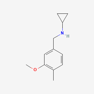 molecular formula C12H17NO B1438267 Cyclopropyl-(3-methoxy-4-methylbenzyl)-amine CAS No. 1094641-85-6