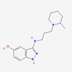 molecular formula C16H24N4O B14382866 3-{[3-(2-Methylpiperidin-1-yl)propyl]amino}-1H-indazol-5-ol CAS No. 89443-67-4