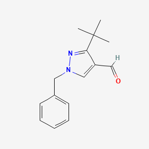 molecular formula C15H18N2O B1438297 1-苄基-3-叔丁基-1H-吡唑-4-甲醛 CAS No. 1152910-50-3