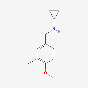molecular formula C12H17NO B1438300 N-[(4-甲氧基-3-甲基苯基)甲基]环丙胺 CAS No. 1152671-40-3