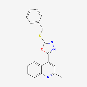 4-[5-(Benzylsulfanyl)-1,3,4-oxadiazol-2-yl]-2-methylquinoline