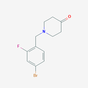 molecular formula C12H13BrFNO B1438319 1-(4-溴-2-氟苄基)哌啶-4-酮 CAS No. 1155013-89-0