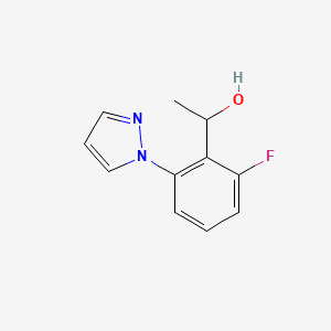 molecular formula C11H11FN2O B1438322 1-[2-氟-6-(1H-吡唑-1-基)苯基]乙醇 CAS No. 1156736-08-1