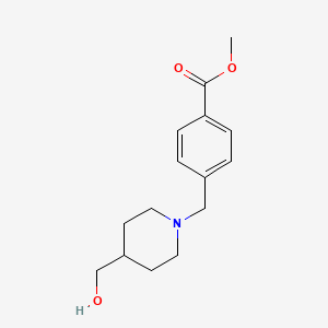 molecular formula C15H21NO3 B1438325 4-{[4-(羟甲基)哌啶-1-基]甲基}苯甲酸甲酯 CAS No. 1094514-18-7