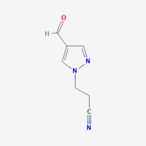 molecular formula C7H7N3O B1438330 3-(4-甲酰-1H-吡唑-1-基)丙腈 CAS No. 1006518-87-1