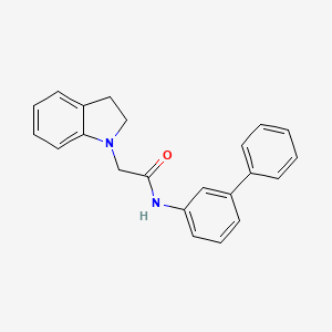 B14383908 N-([1,1'-Biphenyl]-3-yl)-2-(2,3-dihydro-1H-indol-1-yl)acetamide CAS No. 89474-31-7