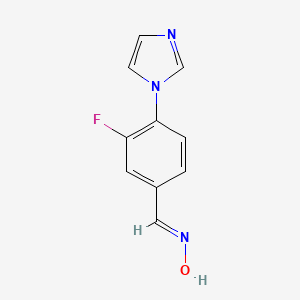 molecular formula C10H8FN3O B1438405 N-{[3-氟-4-(1H-咪唑-1-基)苯基]亚甲基}羟胺 CAS No. 941192-02-5
