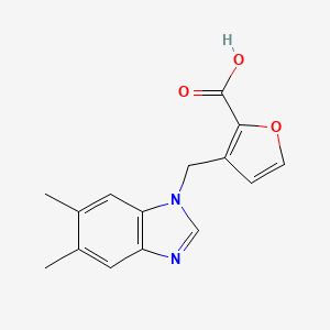 B1438412 3-[(5,6-dimethyl-1H-1,3-benzodiazol-1-yl)methyl]furan-2-carboxylic acid CAS No. 1094299-09-8