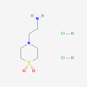 molecular formula C6H16Cl2N2O2S B1438427 4-Thiomorpholineethylamine 1,1-dioxide dihydrochloride CAS No. 625106-56-1