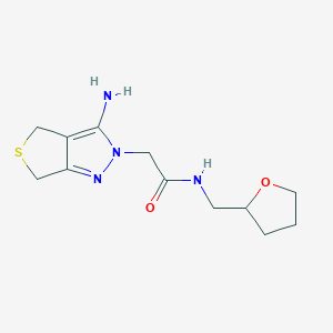 molecular formula C12H18N4O2S B1438444 2-(3-amino-4H-thieno[3,4-c]pyrazol-2(6H)-yl)-N-(tetrahydrofuran-2-ylmethyl)acetamide CAS No. 1105190-48-4