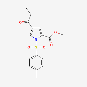 1H-Pyrrole-2-carboxylic acid, 1-[(4-methylphenyl)sulfonyl]-4-(1-oxopropyl)-, methyl ester