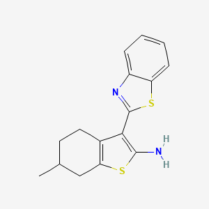 molecular formula C16H16N2S2 B1438446 [3-(1,3-Benzothiazol-2-yl)-6-methyl-4,5,6,7-tetrahydro-1-benzothien-2-yl]amine CAS No. 1105194-23-7