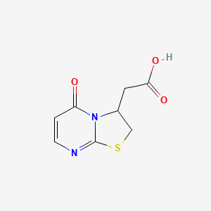 molecular formula C8H8N2O3S B1438447 (5-Oxo-2,3-dihydro-5H-[1,3]thiazolo[3,2-a]pyrimidin-3-yl)acetic acid CAS No. 1105190-66-6