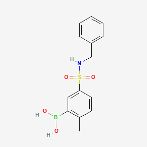 molecular formula C14H16BNO4S B1438452 N-苄基-3-硼烷基-4-甲基苯磺酰胺 CAS No. 871329-73-6