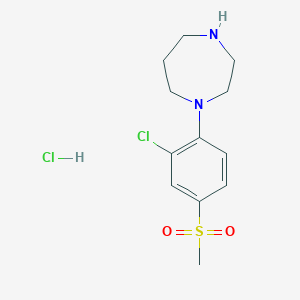 molecular formula C12H18Cl2N2O2S B1438466 1-[(2-Chloro-4-methylsulfonyl)phenyl]-homopiperazine hydrochloride CAS No. 1170490-96-6