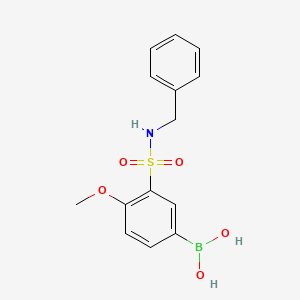 molecular formula C14H16BNO5S B1438471 (3-(N-苄基磺酰基)-4-甲氧基苯基)硼酸 CAS No. 874219-51-9