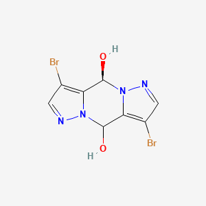 molecular formula C8H6Br2N4O2 B1438474 4-Bromo-1H-pyrazole-5-carboxaldehyde dimer 95+% CAS No. 1212466-82-4