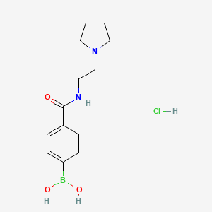 (4-((2-(Pyrrolidin-1-yl)ethyl)carbamoyl)phenyl)boronic acid hydrochloride