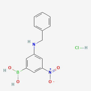 molecular formula C13H14BClN2O4 B1438479 (3-(Benzylamino)-5-nitrophenyl)boronic acid hydrochloride CAS No. 913835-78-6