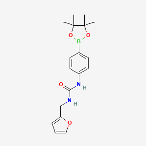molecular formula C18H23BN2O4 B1438490 1-(呋喃-2-基甲基)-3-(4-(4,4,5,5-四甲基-1,3,2-二氧杂硼环丁烷-2-基)苯基)脲 CAS No. 874297-85-5