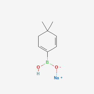 molecular formula C8H12BNaO2 B1438492 4,4-Dimethylcyclohexa-1,5-dienylboronic acid, monosodium salt CAS No. 871329-70-3