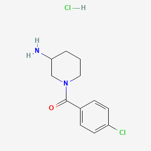 molecular formula C12H16Cl2N2O B1438512 1-(4-氯苯甲酰)哌啶-3-胺盐酸盐 CAS No. 1158378-96-1