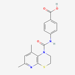 molecular formula C17H17N3O3S B1438513 4-{[(6,8-Dimethyl-2,3-dihydro-1H-pyrido[2,3-b][1,4]thiazin-1-yl)carbonyl]amino}benzoic acid CAS No. 1172883-42-9