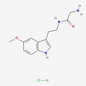 molecular formula C13H18ClN3O2 B1438519 2-Amino-N-[2-(5-methoxy-1H-indol-3-YL)ethyl]-acetamide hydrochloride CAS No. 5534-87-2