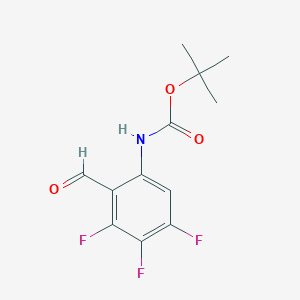 molecular formula C12H12F3NO3 B1438522 tert-Butyl (3,4,5-trifluoro-2-formylphenyl)carbamate CAS No. 1171161-06-0