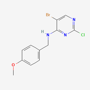 molecular formula C12H11BrClN3O B1438526 5-Bromo-2-chloro-N-(4-methoxybenzyl)pyrimidin-4-amine CAS No. 1172925-32-4