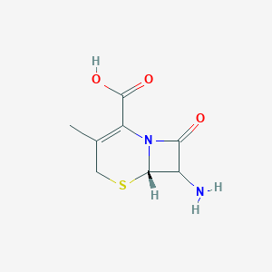 molecular formula C8H10N2O3S B143854 (6S)-7-Amino-3-methyl-8-oxo-5-thia-1-azabicyclo[4.2.0]oct-2-ene-2-carboxylic acid CAS No. 127431-38-3