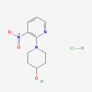 molecular formula C10H14ClN3O3 B1438558 1-[3-Nitropyridin-2-yl]piperidine-4-ol hydrochloride CAS No. 1170160-07-2