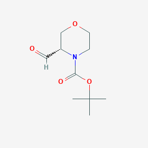 molecular formula C10H17NO4 B1438560 (S)-tert-butyl 3-formylmorpholine-4-carboxylate CAS No. 218594-01-5