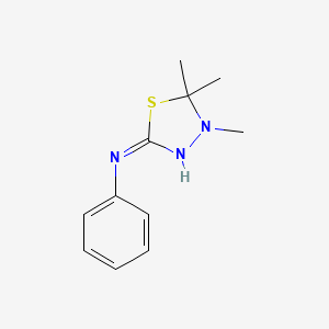 molecular formula C11H15N3S B14385627 4,5,5-Trimethyl-N-phenyl-4,5-dihydro-1,3,4-thiadiazol-2-amine CAS No. 87976-08-7