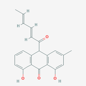 molecular formula C21H18O4 B143857 10-Sorbylchrysarobin CAS No. 127848-72-0