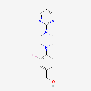 molecular formula C15H17FN4O B1438575 {3-Fluoro-4-[4-(pyrimidin-2-yl)piperazin-1-yl]phenyl}methanol CAS No. 1038724-53-6