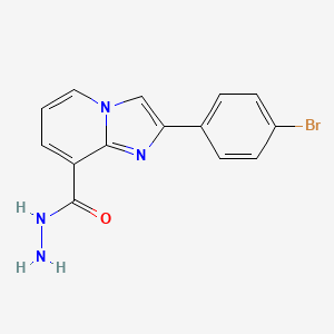 molecular formula C14H11BrN4O B1438578 2-(4-溴苯基)咪唑并[1,2-a]吡啶-8-甲酰肼 CAS No. 1092345-68-0