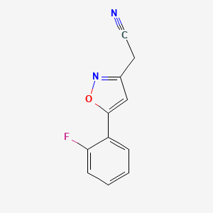 molecular formula C11H7FN2O B1438596 [5-(2-Fluorophenyl)isoxazol-3-yl]acetonitrile CAS No. 1105191-94-3