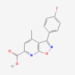 molecular formula C14H9FN2O3 B1438597 3-(4-Fluorophenyl)-4-methylisoxazolo[5,4-b]pyridine-6-carboxylic acid CAS No. 1105192-76-4