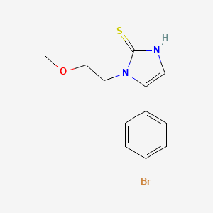 molecular formula C12H13BrN2OS B1438601 5-(4-bromophenyl)-1-(2-methoxyethyl)-1H-imidazole-2-thiol CAS No. 1105189-81-8