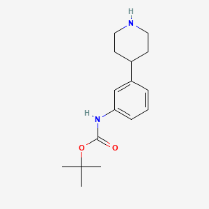 molecular formula C16H24N2O2 B1438614 叔丁基(3-(哌啶-4-基)苯基)氨基甲酸酯 CAS No. 887589-53-9