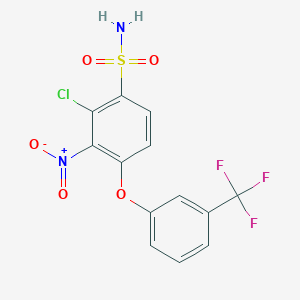 2-Chloro-3-nitro-4-[3-(trifluoromethyl)phenoxy]benzene-1-sulfonamide