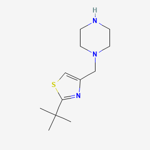 molecular formula C12H21N3S B1438628 1-[(2-Tert-butyl-1,3-thiazol-4-yl)methyl]piperazine CAS No. 1094661-15-0