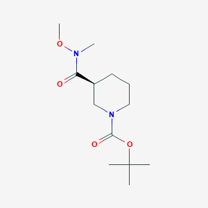 molecular formula C13H24N2O4 B1438638 (S)-tert-butyl 3-(methoxy(methyl)carbamoyl)piperidine-1-carboxylate CAS No. 1008562-93-3