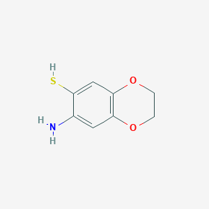 molecular formula C8H9NO2S B1438656 7-Amino-2,3-dihydro-1,4-benzodioxine-6-thiol CAS No. 152038-64-7