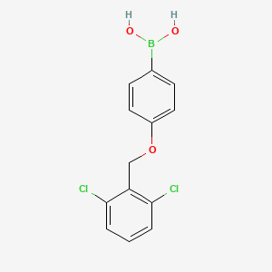 molecular formula C13H11BCl2O3 B1438660 4-(2,6-二氯苯甲氧基)苯硼酸 CAS No. 1256355-71-1