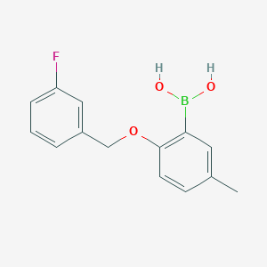 molecular formula C14H14BFO3 B1438667 2-(3-Fluorophenylmethoxy)-5-methylphenylboronic acid CAS No. 1256355-82-4