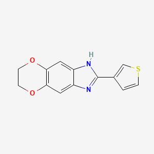 molecular formula C13H10N2O2S B1438668 5-(Thiophen-3-yl)-10,13-dioxa-4,6-diazatricyclo[7.4.0.0^{3,7}]trideca-1(9),2,4,7-tetraene CAS No. 1097819-60-7