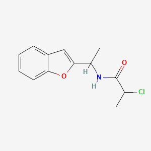 molecular formula C13H14ClNO2 B1438672 N-[1-(1-苯并呋喃-2-基)乙基]-2-氯丙酰胺 CAS No. 1154010-39-5