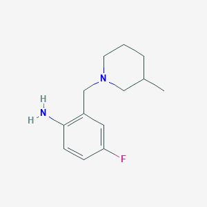molecular formula C13H19FN2 B1438702 4-Fluoro-2-[(3-methyl-1-piperidinyl)methyl]aniline CAS No. 1153197-32-0